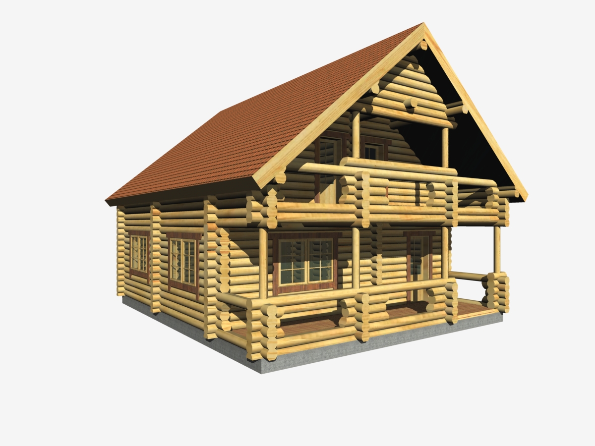 Case in legno in tronchi rotondi, in legno massiccio, in legno lamellare