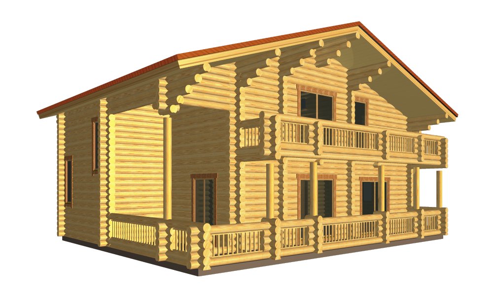 Case in legno a due piani
